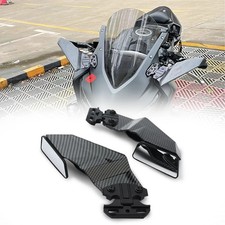 For KAWASAKI ZX-6R Universal Side Wing Spoiler Fairing With Rear View Mirror