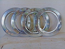 Set 4 Copricerchio Cromato Anelli Finitura Auto d'epoca