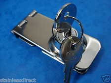 SERRATURA ACCIAIO INOX 316 HASP E GRAFFETTA CHIAVE UGUALE CON DUE CHIAVI UK STOCK