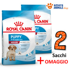 2 SACCHI - Royal Canin Dog MEDIUM Puppy → 15 kg + OMAGGIO - Crocchette Cane Cani
