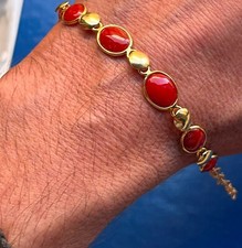 bracciale pietre preziose corallo elegante regalo natale donna per il suo amore rosso passione