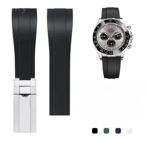 Cinturino gomma nero per rolex - gomma,