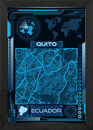 Quito map ecuador poster - map,