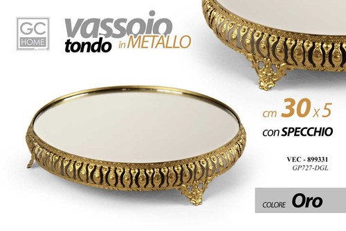 Vassoio metallo tondo - vassoio,