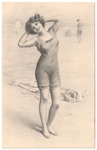 1918 ragazza mare costume - ragazza,
