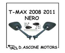 COPPIA SPECCHIETTI NERI FAR TMAX 500 2008 2009 2010 2011 CON TAPPI FORI SPECCHI