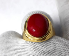 Anello Corallo Rosso Ottone