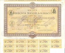 Azioni Dieci SOCIETA' FERROVIA