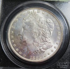1885-O Dollaro Morgan. PCGS MS63. Contenitore Più Vecchio. PQ!!!