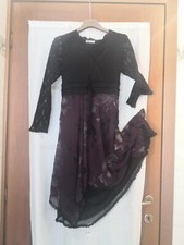 Vestito donna S/M, pizzo e tessuto leggero con fiori vellutino made in Italy 