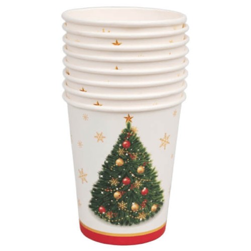 Bicchieri natalizi albero 6pz - bicchieri,