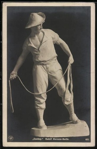 Cartolina cowboy tira - cowboy, fuori