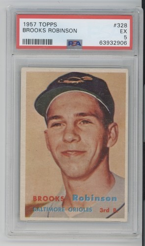 1957 topps 328 brooks - topps, #328