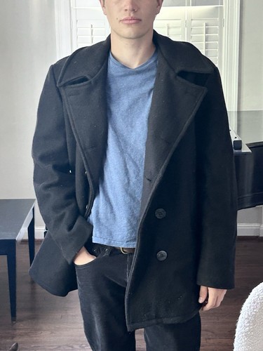 Cappotto vintage blu - navy, 100%