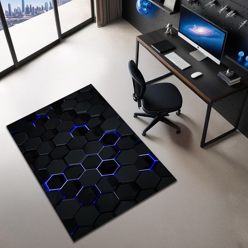 Tappeto esagonale neon - , blu