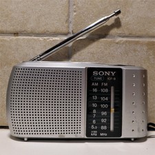 Radio SONY ICF-8 Vintage AM FM Portatile Radio Tascabile Grigia FUNZIONANTE