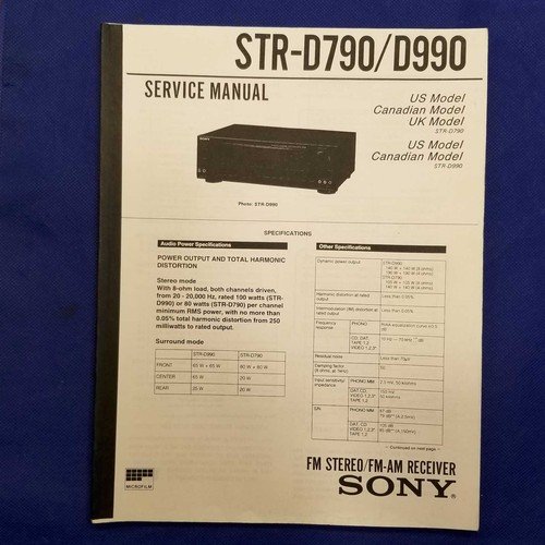 Sony str d790 - sony, manuale