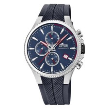 Reloj Lotus Cronógrafo hombre 18621/1 Esfera azul correa caucho azul
