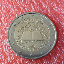 moneta rara 2 € euro commemorativa Francia 2007 trattato di Roma 50 anni Europa