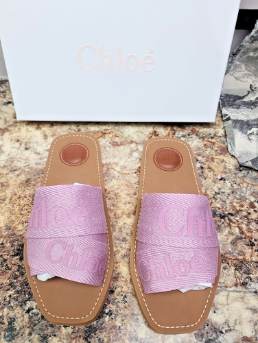Chloe woody slide creamy - slide, lilac