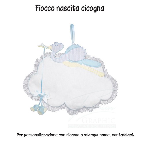 Fiocco nascita cicogna - nascita,