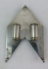 S30 Porta bandiera in ottone placcato argento compatibile con auto epoca