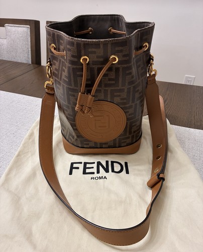 Borsa secchiello fendi tessuto - borsa,