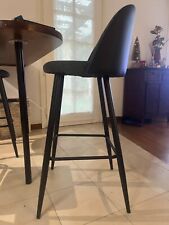 sgabelli alti da cucina moderni in tessuto imbottito grigio gambe metallo nere