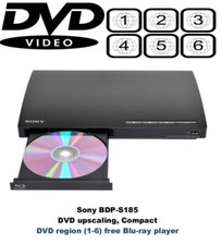 Sony BDP-S185 DVD 1-6 MULTI REGIONE Lettore Blu-Ray compatto Xvid gratuito RR