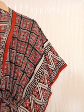 Pure seta kaftano rosso - seta,