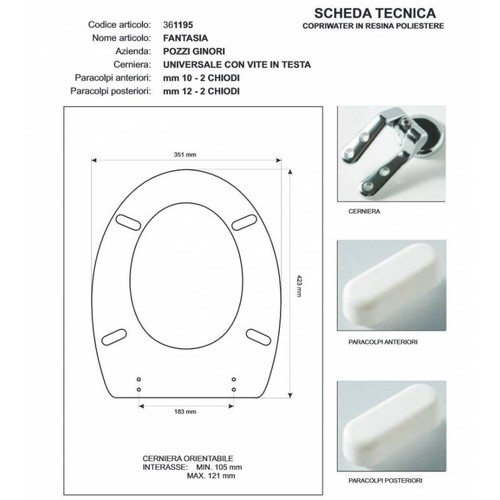 Copriwater pozzi ginori - pozzi,