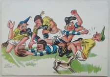 CARTOLINA LITTORIALI DELLO SPORT TORINO GEP FIRMATA 1940 RUGBY PALLA OVALE M3