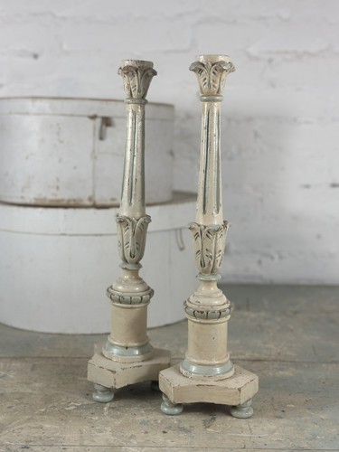 Antica coppia candelieri in - antica,