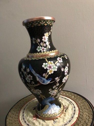 Cloisonne vase bronze - cloisonne,
