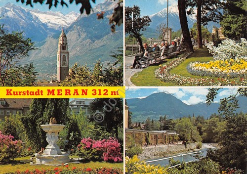 Cartolina merano vedute varie - merano,