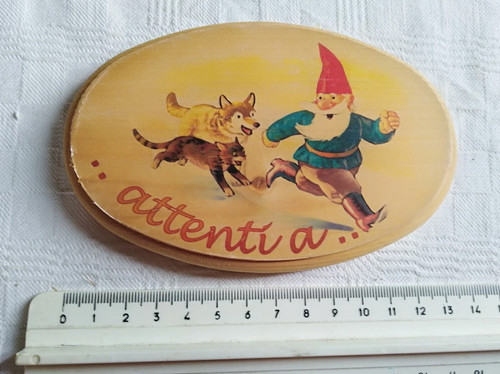Targhetta ovale legno con - targhetta, in