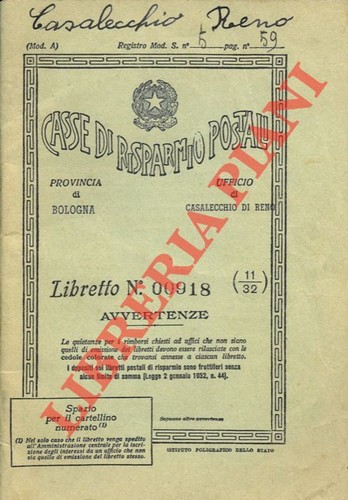 Libretto postale casse di - postale,