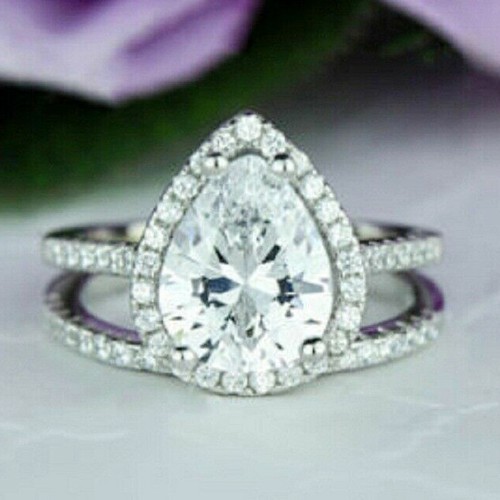 00ct taglio pera solitario - 3.00ct, a