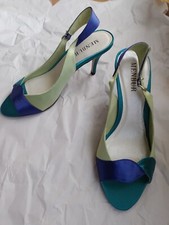 MENBUR sandali n.38 in raso multicolore (verde lime, ottanio, blu royal) NUOVI