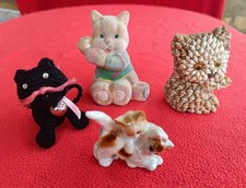  Gatti Statuette Collezione Stock conchiglie Ceramica Gatto