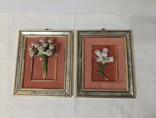 Coppia Quadretti Composizione Floreale Porcellana Capodimonte N Da Parete
