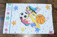 Federa cuscino 30" sportiva vintage anni 80 baseball basket calcio rulli lame vintage