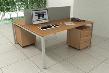Scrivania 2 postazioni contrapposte bench con pannello divisorio