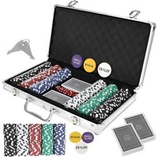 Set Valigetta Poker 300 Chip Fiches in Alluminio 2 Mazzi Texas Hold'em Blackjack