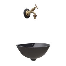 Fontana a muro 600 grigio ghisa con rubinetto 303B in ottone per casa giardino