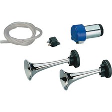 TROMBE KIT BITONALI MARCO ACCIAIO CROMO CL2 24V AUTOCARRO CAMION MADE IN ITALY