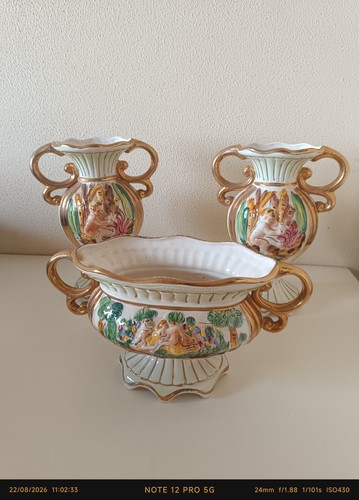 Tris centro tavolo - , ceramiche