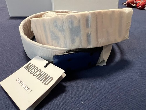 Cintura moschino logo blu - cintura,