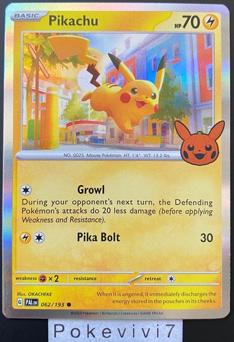 Carte pokemon pikachu - pikachu, 062/193