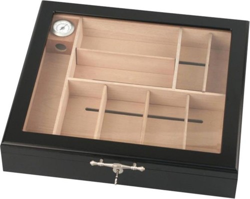 Humidor nero coperchio in - nero, /